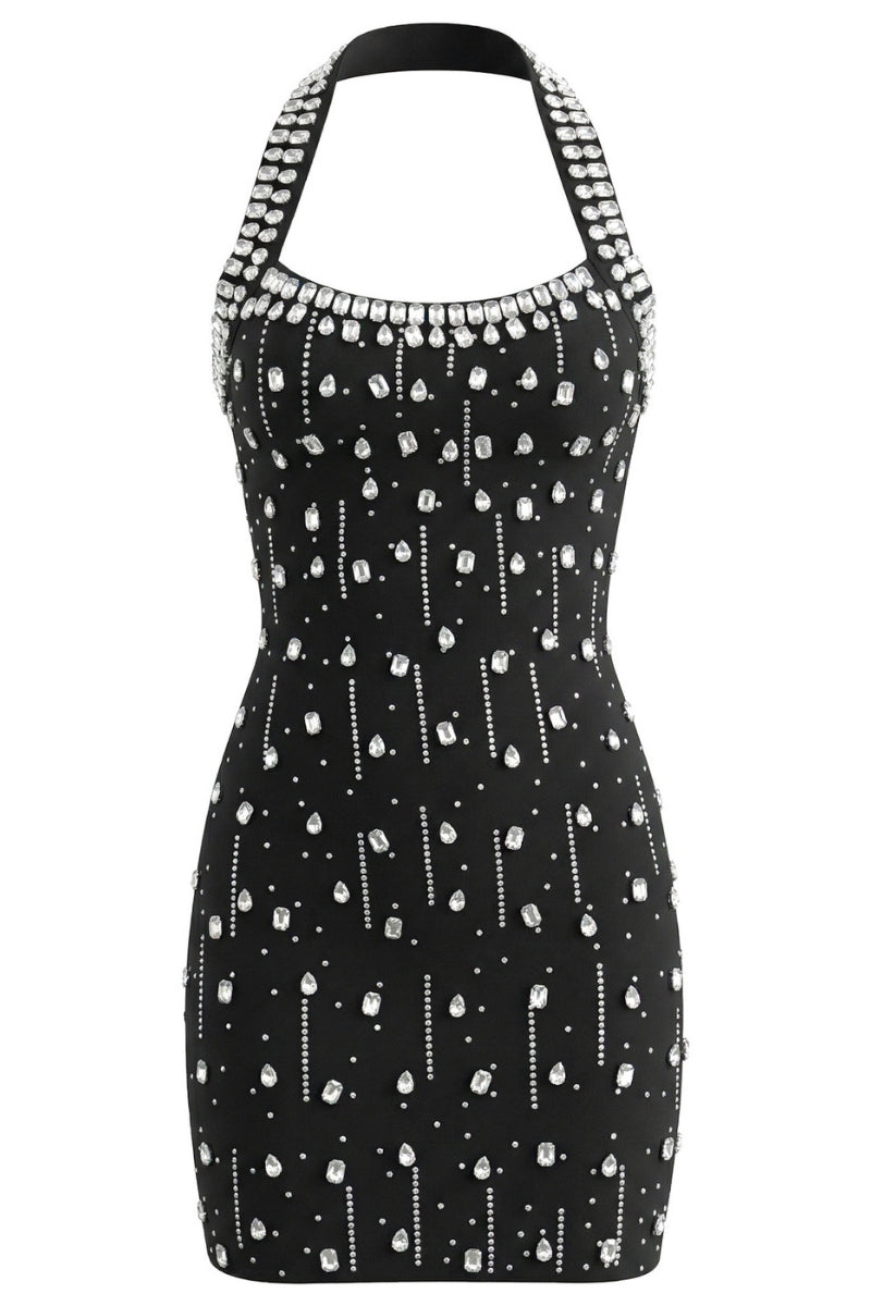 Crystal Halter bandage Dress
